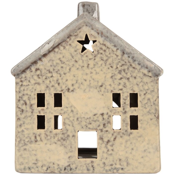 Clayre & Eef Bougeoir Maison 13x8x15 cm Dolomite