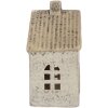 Clayre & Eef Bougeoir Maison Dolomite Gris/Beige 11x7x16 cm
