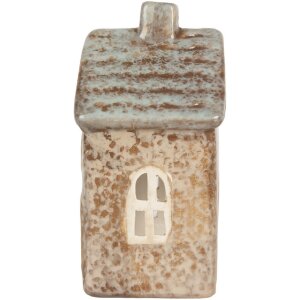 Clayre & Eef Bougeoir Maison 9x6x13 cm Beige Vert