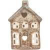 Clayre & Eef Bougeoir Maison 9x6x13 cm Beige Vert