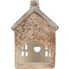Clayre & Eef Bougeoir Maison 9x6x13 cm Beige Vert