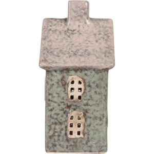Clayre & Eef Bougeoir Maison Vert Rose 8x7x14 cm