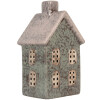Clayre & Eef Bougeoir Maison Vert Rose 8x7x14 cm