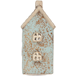 Clayre & Eef Bougeoir Maison 8x7x15 cm Bleu/Beige