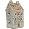 Clayre & Eef Bougeoir Maison 8x7x15 cm Bleu/Beige