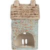 Clayre & Eef Bougeoir Maison 8x7x15 cm Bleu/Beige