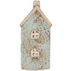Clayre & Eef Bougeoir Maison 8x7x15 cm Bleu/Beige