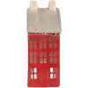 Clayre & Eef Bougeoir Maison Rouge & Gris 7x7x18cm