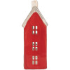 Clayre & Eef Bougeoir Maison Rouge & Gris 7x7x18cm