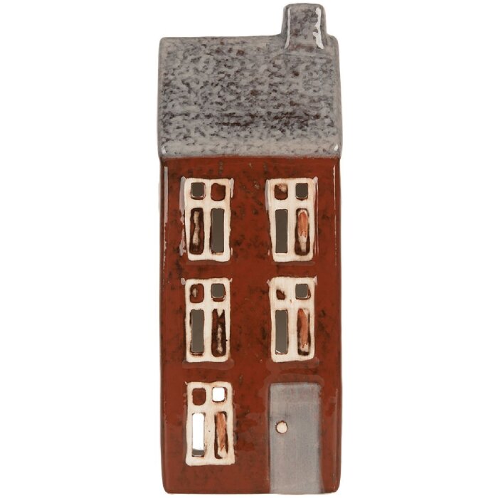 Clayre & Eef Bougeoir Maison Dolomite 10x7x26 cm Marron Gris