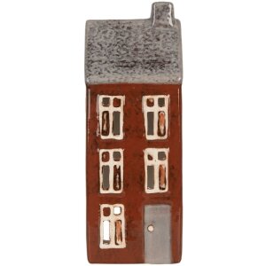 Clayre & Eef Bougeoir Maison Dolomite 10x7x26 cm Marron Gris