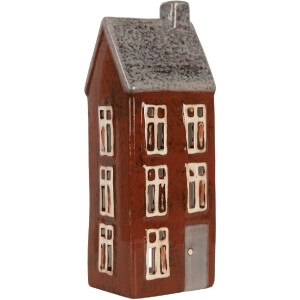Clayre & Eef Bougeoir Maison Dolomite 10x7x26 cm Marron Gris
