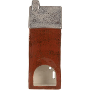 Clayre & Eef Bougeoir Maison Dolomite 10x7x26 cm Marron Gris