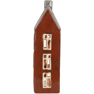 Clayre & Eef Bougeoir Maison Dolomite 10x7x26 cm Marron Gris