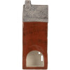 Clayre & Eef Bougeoir Maison Dolomite 10x7x26 cm Marron Gris