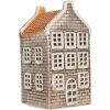 Clayre & Eef Bougeoir Maison 7x7x14 cm Gris-Orange