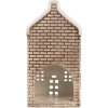 Clayre & Eef Bougeoir Maison 7x7x14 cm Gris-Orange