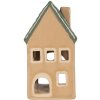 Clayre & Eef Bougeoir Maison 6x6x11 cm Beige/Vert