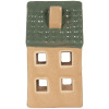 Clayre & Eef Bougeoir Maison 6x6x11 cm Beige/Vert