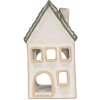 Clayre & Eef Bougeoir Maison 7x7x13 cm Gris-Vert