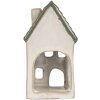 Clayre & Eef Bougeoir Maison 7x7x13 cm Gris-Vert