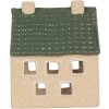 Clayre & Eef Bougeoir Maison 8x11x14 cm Beige-Vert