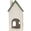 Clayre & Eef Bougeoir Maison Beige Vert 9x8x18cm