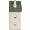 Clayre & Eef Bougeoir Maison Beige Vert 9x8x18cm
