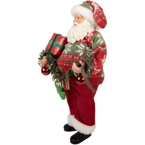 Clayre & Eef 66357 Décoration Père Noël 16x11x27 cm