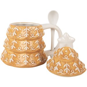 Clayre & Eef Mug avec Couvercle et Cuillère 350ml