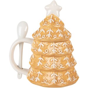 Clayre & Eef Mug avec Couvercle et Cuillère 350ml