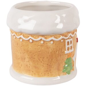 Clayre & Eef Mug 300ml Céramique Dolomite Marron & Blanc