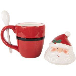 Clayre & Eef Mug avec Couvercle et Cuillère 300ml