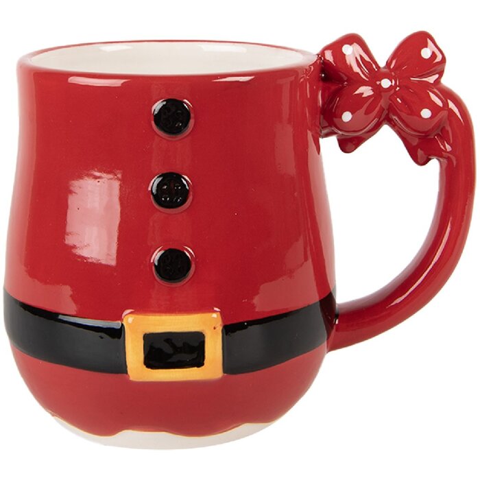 Clayre & Eef Mug Céramique 400ml Rouge Noir