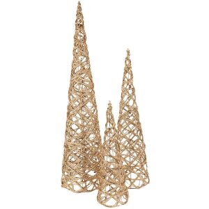 Clayre & Eef Ensemble de Cône LED Décoratif (Lot de 3)