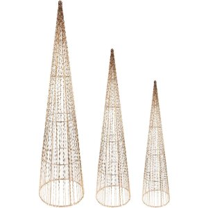 Clayre & Eef Ensemble de Cônes LED Décoratifs (Lot de 3)