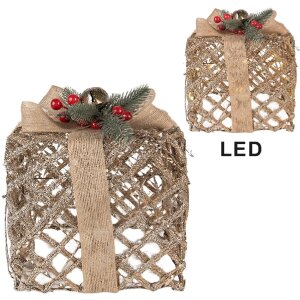 Clayre & Eef Ensemble Décoratif LED Doré 3 Pièces