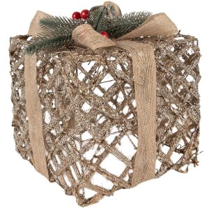 Clayre & Eef Ensemble Décoratif LED Doré 3 Pièces