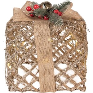 Clayre & Eef Ensemble Décoratif LED Doré 3 Pièces