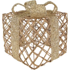 Clayre & Eef Ensemble Cadeau LED Doré 3 Pièces