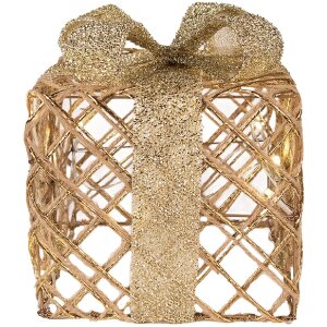 Clayre & Eef Ensemble Cadeau LED Doré 3 Pièces