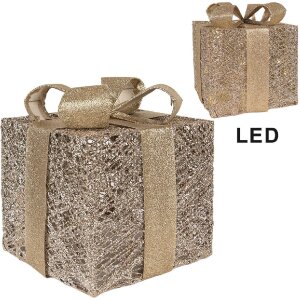 Clayre & Eef 66312 Décoration Cadeau LED Lot de 3 Doré