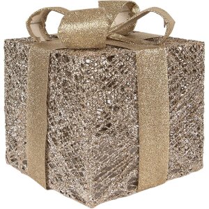 Clayre & Eef 66312 Décoration Cadeau LED Lot de 3 Doré