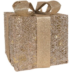 Clayre & Eef 66312 Décoration Cadeau LED Lot de 3 Doré