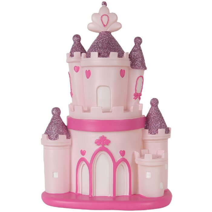 Clayre & Eef Veilleuse Château LED Rose Violet 23x16x35 cm