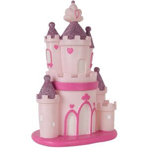 Clayre & Eef Veilleuse Château LED Rose Violet 23x16x35 cm