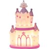 Clayre & Eef Veilleuse Château LED Rose Violet 23x16x35 cm