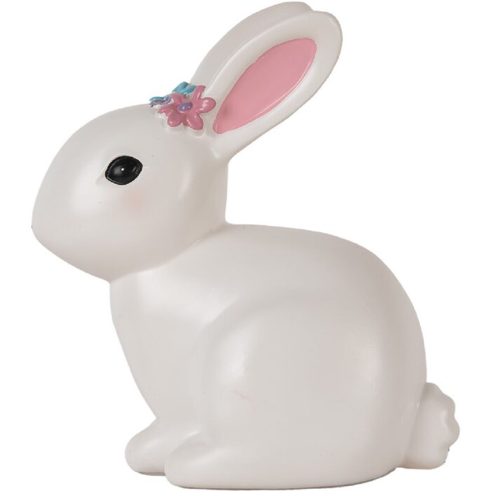 Clayre & Eef Veilleuse Lapin LED 21x13x22 cm Blanc-Rose