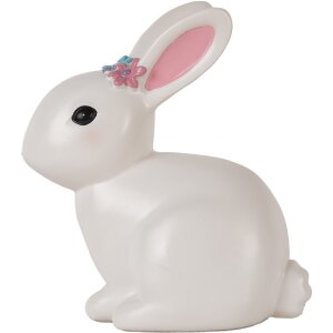 Clayre & Eef Veilleuse Lapin LED 21x13x22 cm Blanc-Rose
