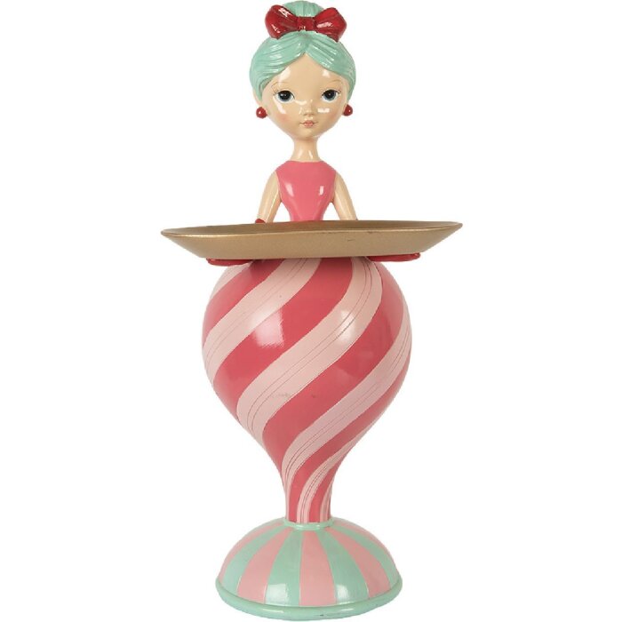 Clayre & Eef Décoration Enfant avec Bol Rose Vert 22x20x46 cm
